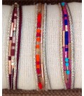 Bracelet multitours chaîne-fil-perles