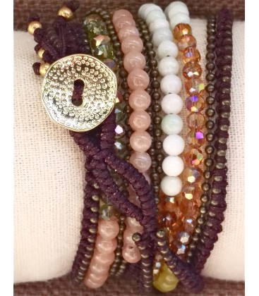 Bracelet multitours fil-perle