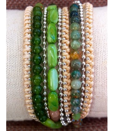 Bracelet multitours fil-perle