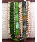 Bracelet multitours fil-perle