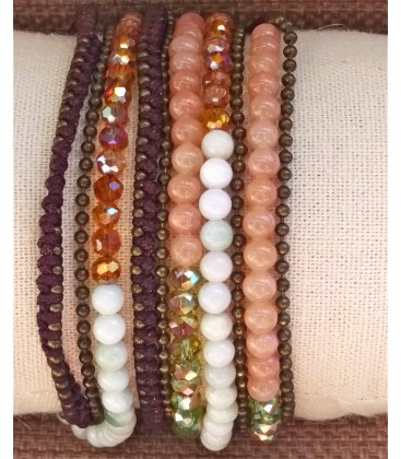 Bracelet multitours fil-perle