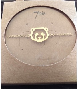 bracelet panda doré