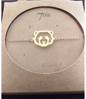 bracelet panda doré