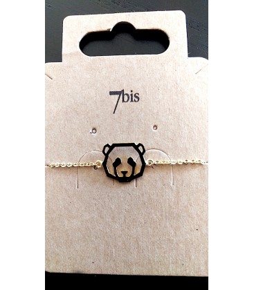 bracelet panda doré