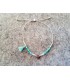 Bracelet petites perles vertes-fleur