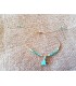 Bracelet petites perles vertes-fleur