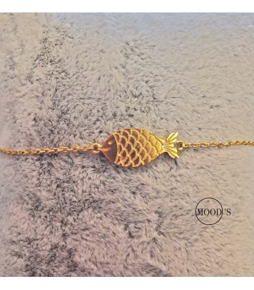 bracelet poisson doré