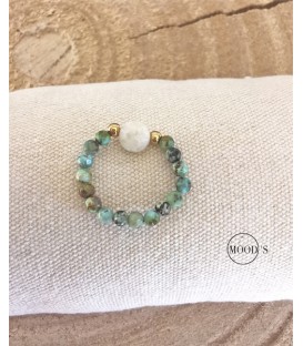 bague élastique turquoise africaine