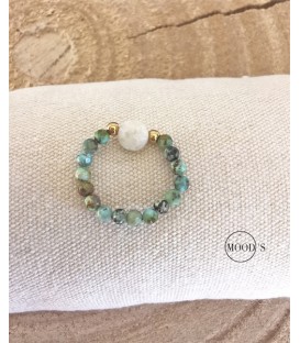 bague élastique turquoise africaine